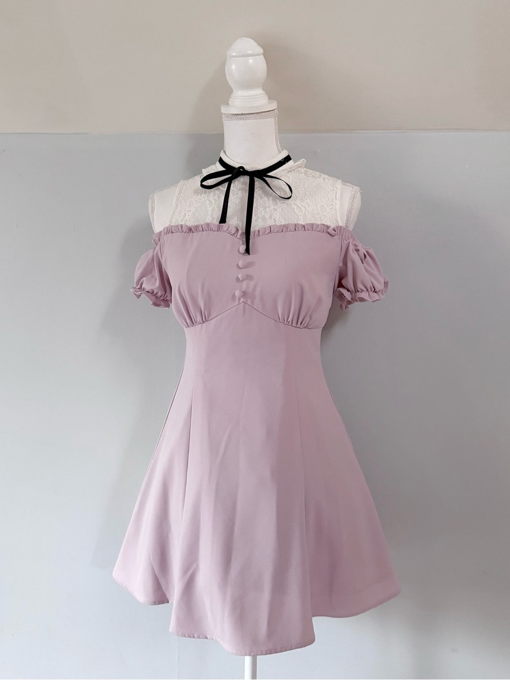 Ank Rouge Off-Shoulder Dress Dusty Pink